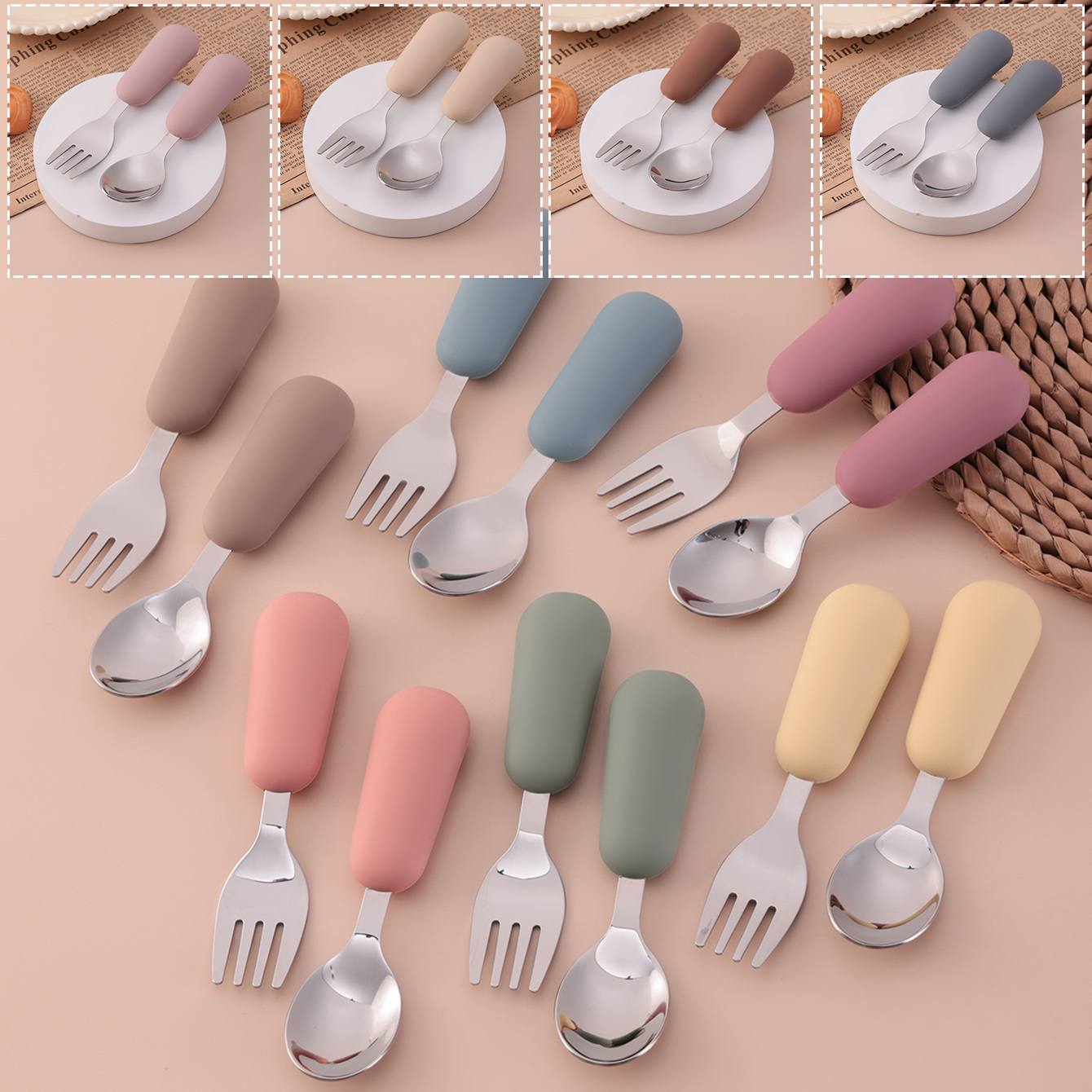 Baby Food Utensil - Warna Anak 2 Buah Sendok Garpu