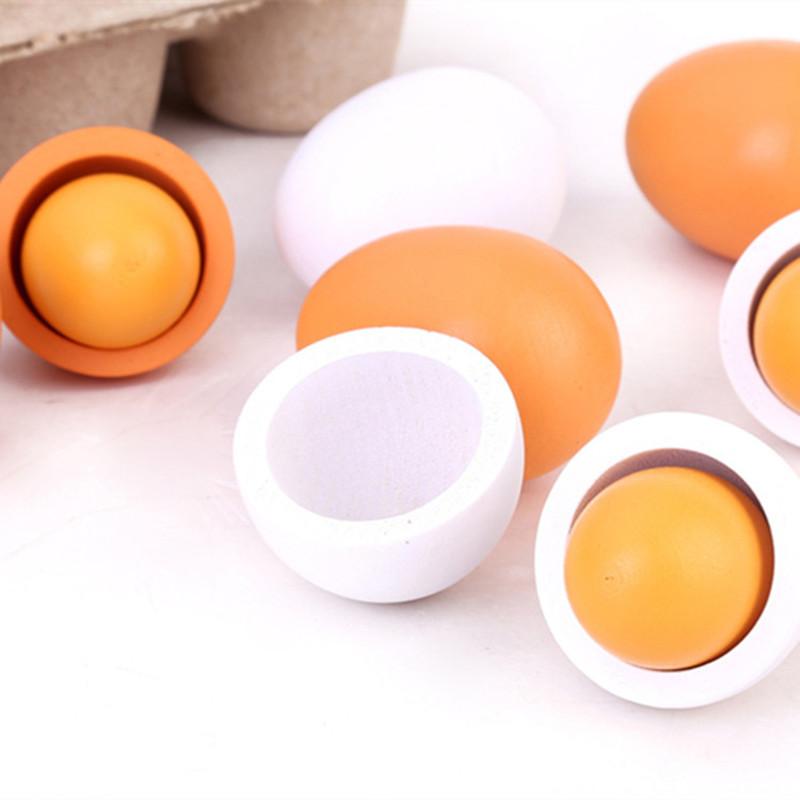 Baby Food Egg - 6 Buah Set Telur Buatan Kayu