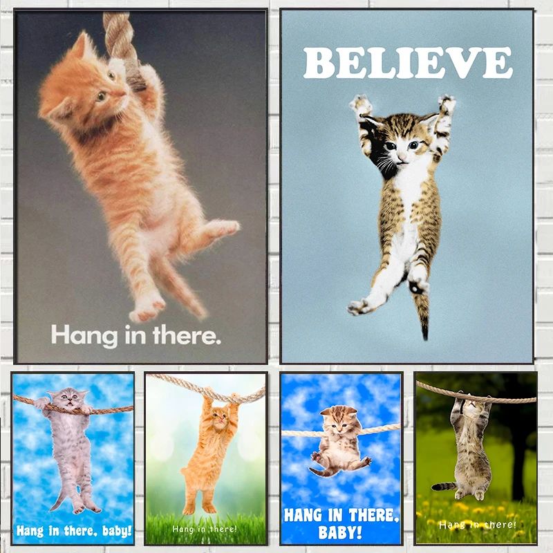 Baby Food Oil - Poster Yoga Kucing Lucu Bayi Gantung