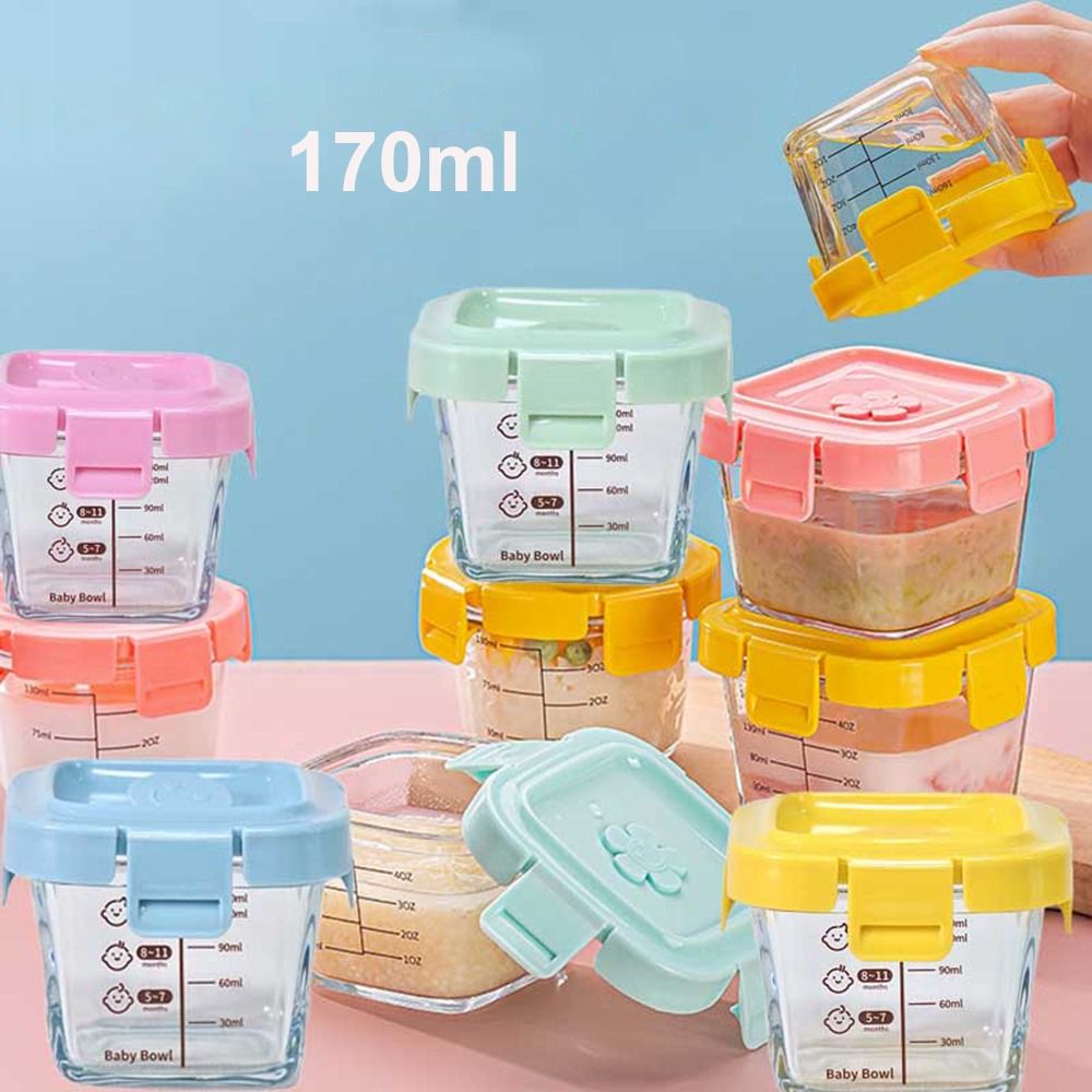 Baby Food Glass - Kotak penyimpan makanan kaca 170ml, cangkir