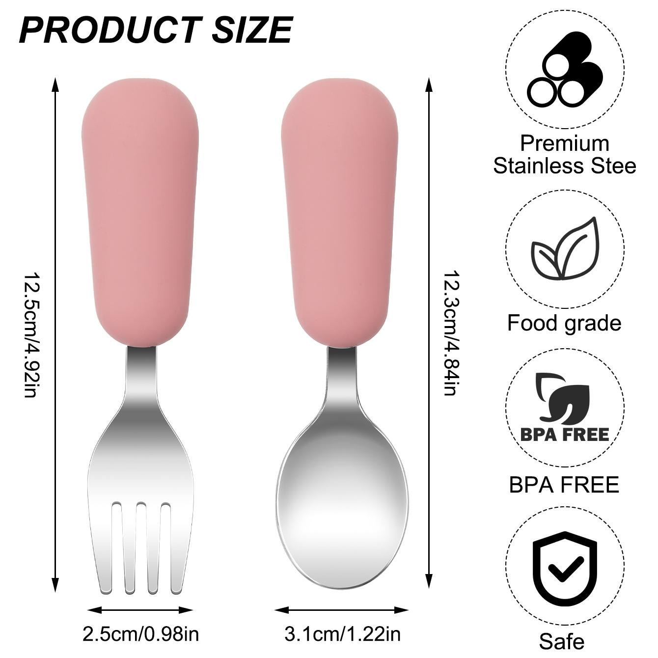 Warna Anak 2 Buah Sendok Garpu - Baby Food Utensil ulasan dan harga