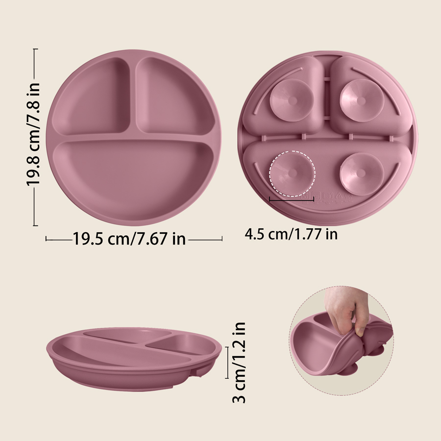 1 buah piring makan silikon pe - Baby Food Utensil ulasan dan harga