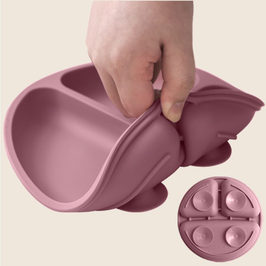 1 buah piring makan silikon pe - Baby Food Utensil ulasan dan harga