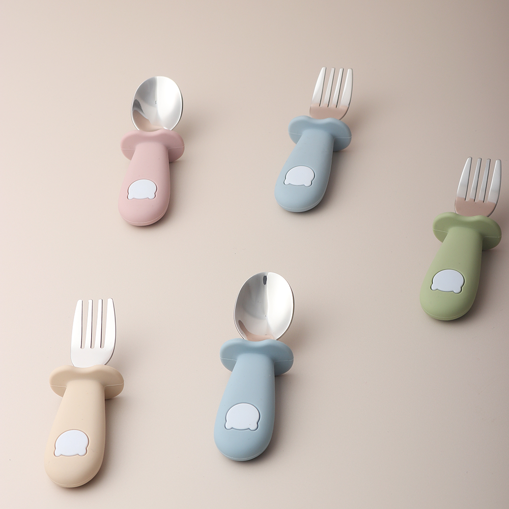 Sendok dan Garpu Silikon Bentu - Baby Food Utensil ulasan dan harga