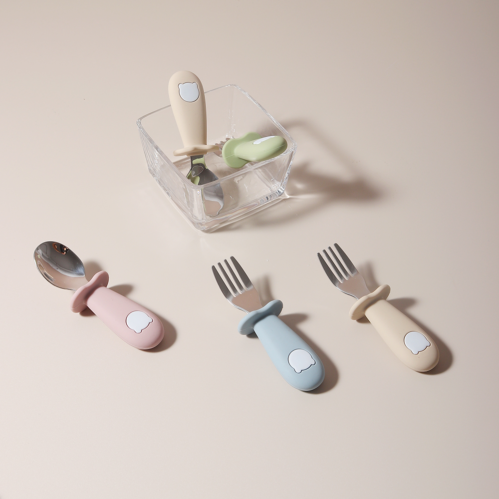Sendok dan Garpu Silikon Bentu - Baby Food Utensil ulasan dan harga