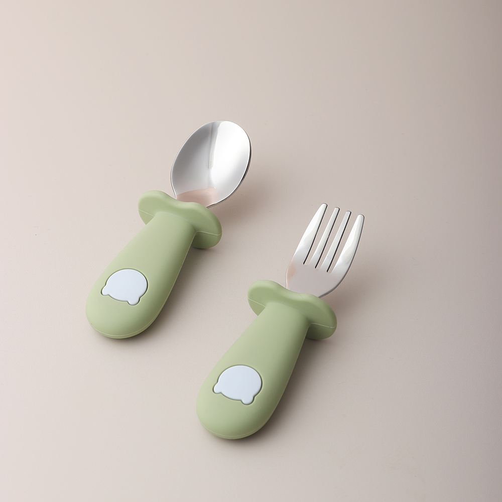 Sendok dan Garpu Silikon Bentu - Baby Food Utensil ulasan dan harga