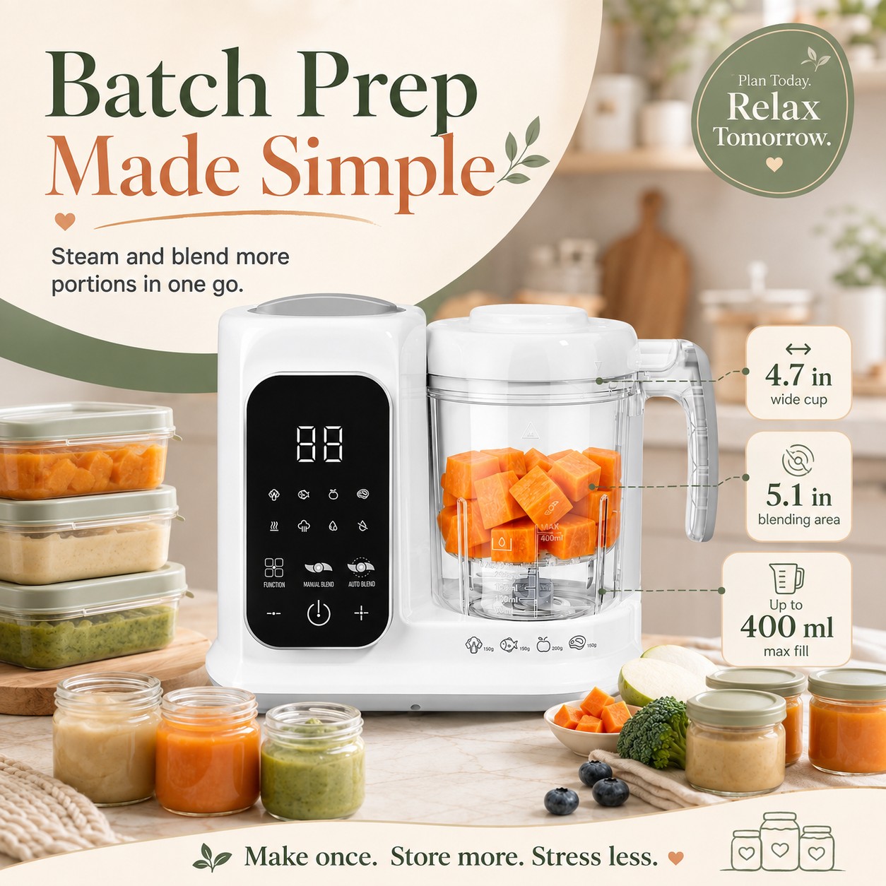 Unit Pembuat Makanan Bayi Ruma - Baby Food Blender And Steamer ulasan dan harga