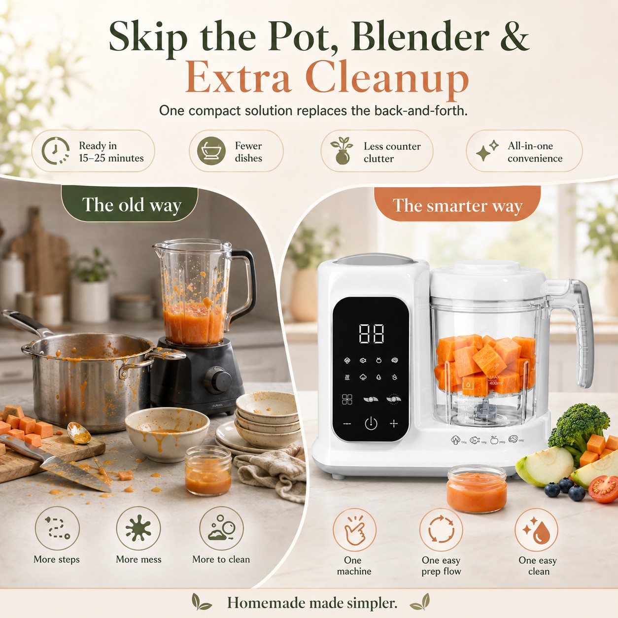 Unit Pembuat Makanan Bayi Ruma - Baby Food Blender And Steamer ulasan dan harga