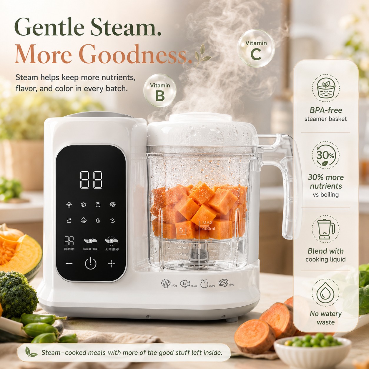 Unit Pembuat Makanan Bayi Ruma - Baby Food Blender And Steamer ulasan dan harga