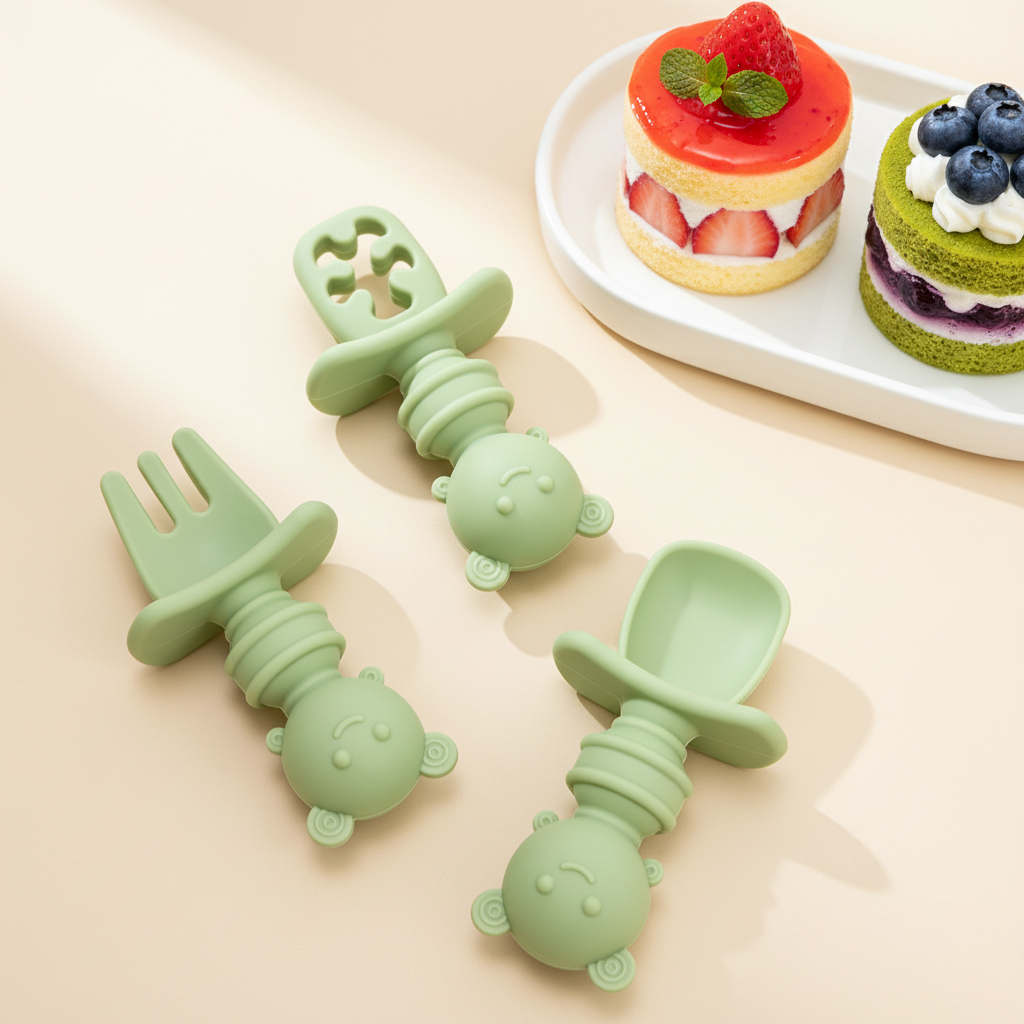 3pcs Set Sendok & Garpu Lebah  - Baby Food Utensil ulasan dan harga